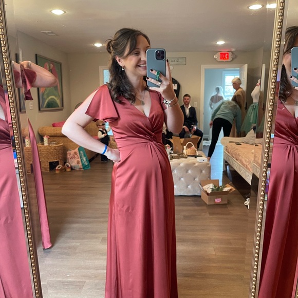 Azazie Rust Prom Dress - Picture 6 of 6